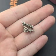 Vintage Silver Fruit Cart Charm, Market Spinning - Image 3