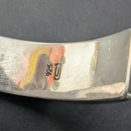 Vintage Sterling Silver Pearl Bangle, Modern Cuff Portuguese Chunky - Image 4