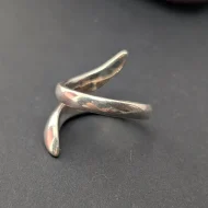 Sterling Silver Wave Wrap Ring, Twisted Crossover - Image 7