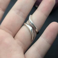 Sterling Silver Wave Wrap Ring, Twisted Crossover - Image 4