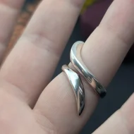 Sterling Silver Wave Wrap Ring, Twisted Crossover - Image 3