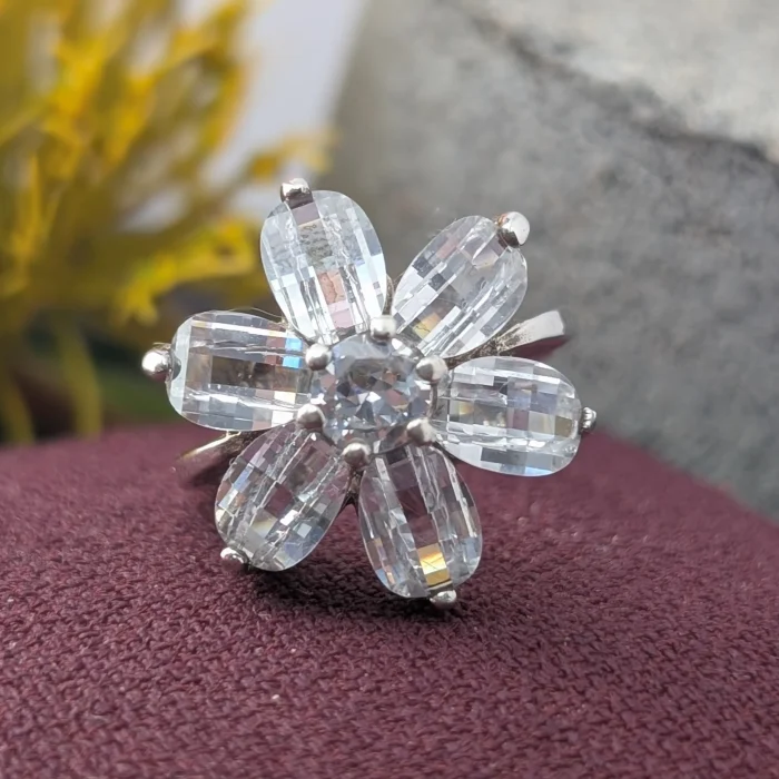 Sterling Silver Cluster Flower Ring