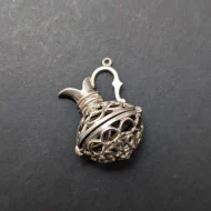 Vintage Sterling Silver Jug Decanter Charm, Opens Ornate - Image 3