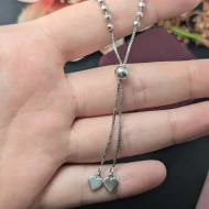 Vintage Sterling Silver Italy Drawstring Bracelet, Love Heart - Image 3