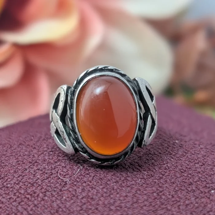 Vintage Silver Carnelian Signet Ring