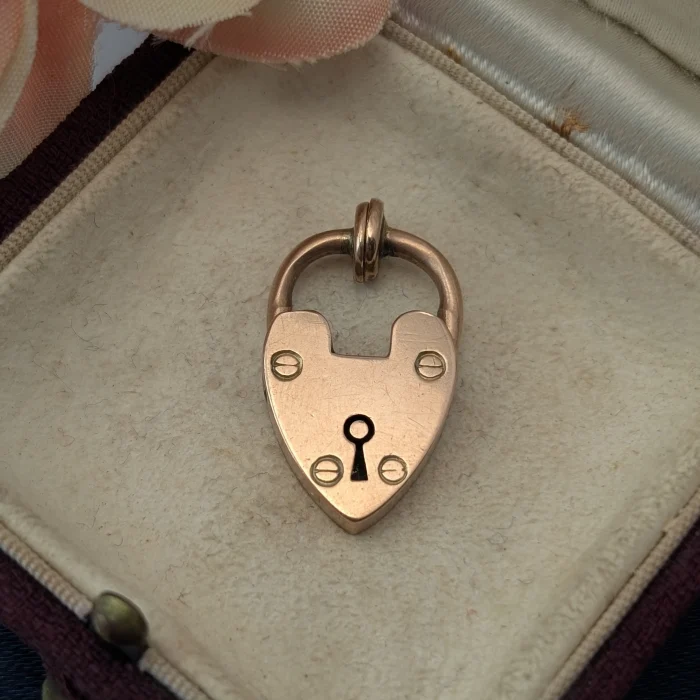 Antique Rare Rose Gold Heart Padlock