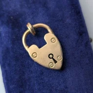 Antique Rare Rose Gold Heart Padlock, 9ct Gold - Image 3