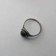 Vintage Sterling Silver Connemara Marble Ring, Marcasite Halo Ring - Image 2