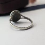 Vintage Sterling Silver Connemara Marble Ring, Marcasite Halo Ring - Image 7