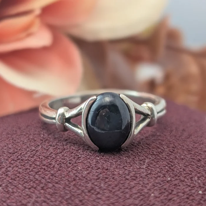 Sterling Silver Synthetic Star Sapphire Ring