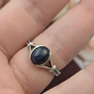 Sterling Silver Synthetic Star Sapphire Ring, 925 Solitaire - Image 8