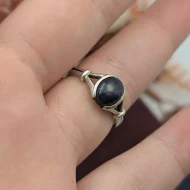 Sterling Silver Synthetic Star Sapphire Ring, 925 Solitaire - Image 9