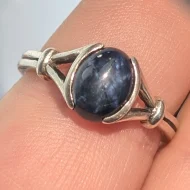 Sterling Silver Synthetic Star Sapphire Ring, 925 Solitaire - Image 2