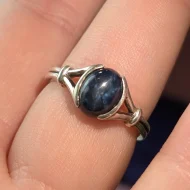 Sterling Silver Synthetic Star Sapphire Ring, 925 Solitaire - Image 11
