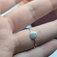 Sterling Silver Disc Stacking Ring, Dainty - Image 4