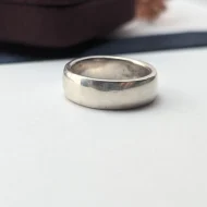 Vintage Sterling Silver Wedding Band, Chunky Stacking Ring 925 - Image 9