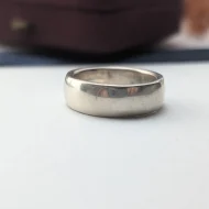 Vintage Sterling Silver Wedding Band, Chunky Stacking Ring 925 - Image 7