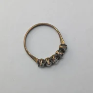 Vintage Rolled Gold Five Stone Paste Ring - Image 2