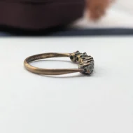 Vintage Rolled Gold Five Stone Paste Ring - Image 7