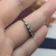 Vintage Rolled Gold Five Stone Paste Ring - Image 4