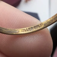 Vintage Rolled Gold Five Stone Paste Ring - Image 3