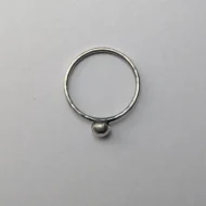 Sterling Silver Pebble Stacking Ring, Hammered Band - Image 2