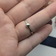 Sterling Silver Pebble Stacking Ring, Hammered Band - Image 4