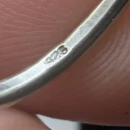 Sterling Silver Pebble Stacking Ring, Hammered Band - Image 7