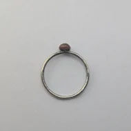 Sterling Silver Pebble Stacking Ring, Hammered Band - Image 2