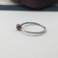 Sterling Silver Pebble Stacking Ring, Hammered Band - Image 7