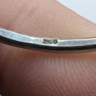 Sterling Silver Pebble Stacking Ring, Hammered Band - Image 6
