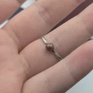 Sterling Silver Pebble Stacking Ring, Hammered Band - Image 5