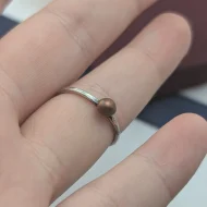Sterling Silver Pebble Stacking Ring, Hammered Band - Image 4