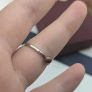 Sterling Silver Pebble Stacking Ring, Hammered Band - Image 3
