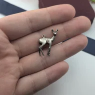 Vintage Silver Deer Charm, Doe Pendant - Image 3