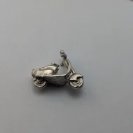 Vintage Silver Vespa Charm, Italian Scooter Pendant - Image 5