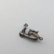 Vintage Silver Vespa Charm, Italian Scooter Pendant - Image 2