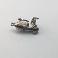 Vintage Silver Vespa Charm, Italian Scooter Pendant - Image 5