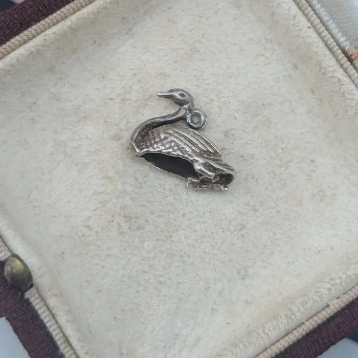 Vintage Silver Swan Charm