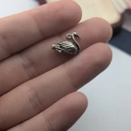 Vintage Silver Swan Charm, Bird Pendant - Image 3