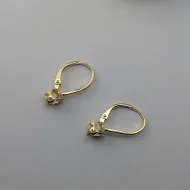Sterling Silver Gold Plated Solitaire Earrings, CZ Drop - Image 2