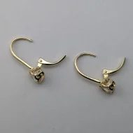 Sterling Silver Gold Plated Solitaire Earrings, CZ Drop - Image 5