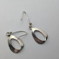Hammered Sterling Silver Raindrop Earrings, Dangle Drop - Image 4