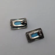 Vintage Sterling Silver Turquoise Earrings, Studs Rectangle - Image 5
