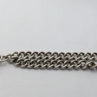 Preloved Silver Curb Chain Blue Stone Bracelet - Image 7