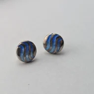 Sterling Silver Sheila Fleet Enamel Earrings, Studs 925 - Image 6