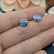 Sterling Silver Sheila Fleet Enamel Earrings, Studs 925 - Image 3