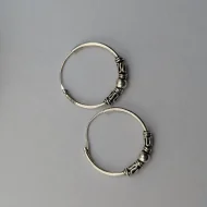 Vintage Silver Bali Hoop Earrings, Small Dainty - Image 2