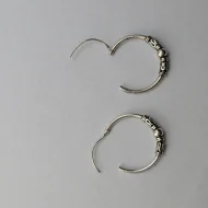 Vintage Silver Bali Hoop Earrings, Small Dainty - Image 3