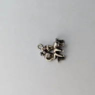 Vintage Silver Couple on Bench Charm, Lovers Pendant - Image 2
